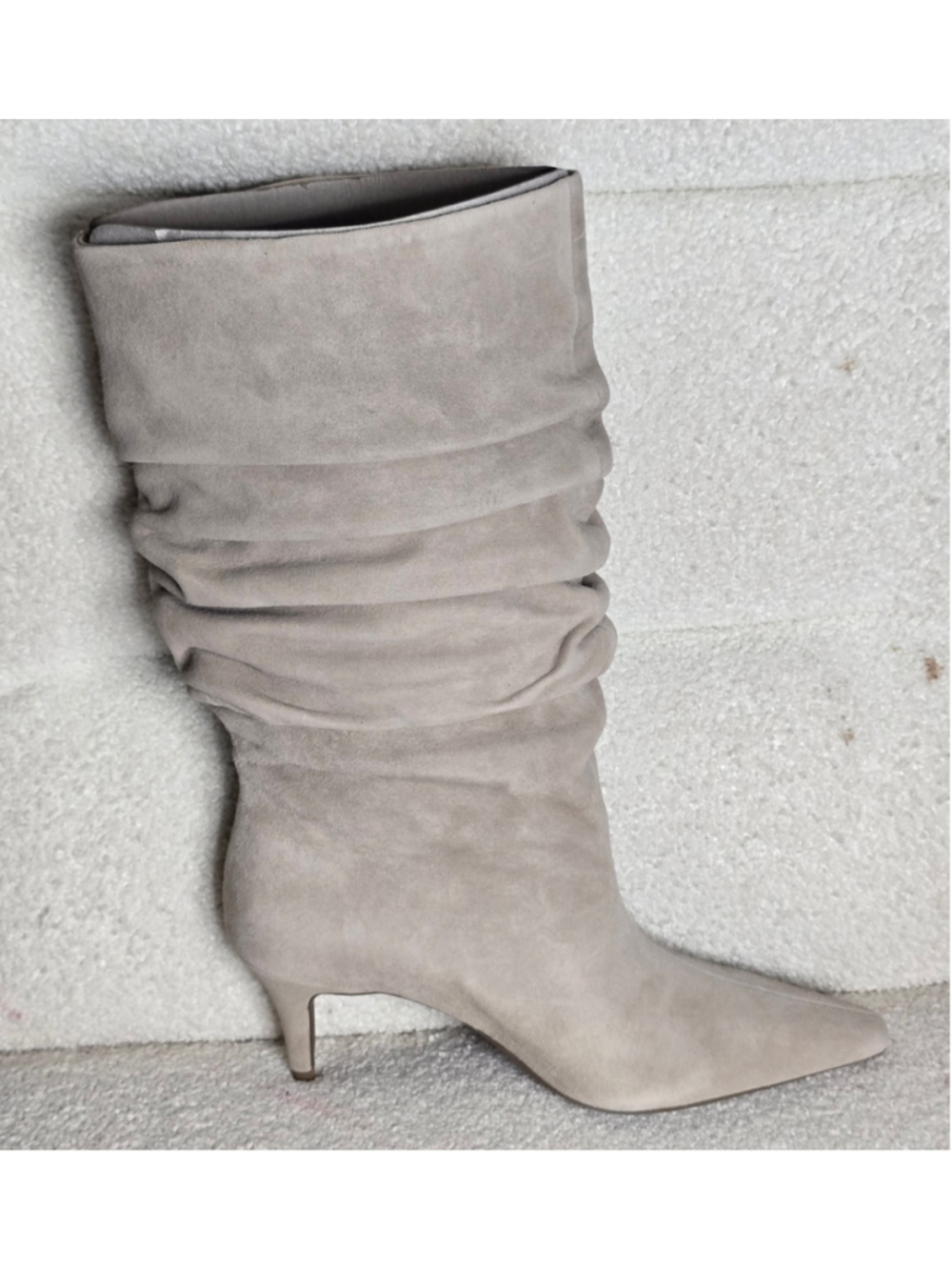 Women's I.N.C. International Concepts Boots Size 5.5 Beige Suede Slouchy